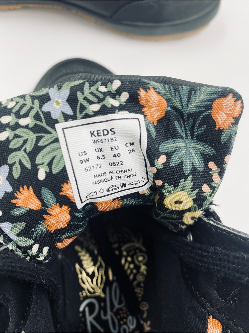 Keds Rifle Paper Co High Top Floral Sneakers 9 EUC - Picture 5 of 6